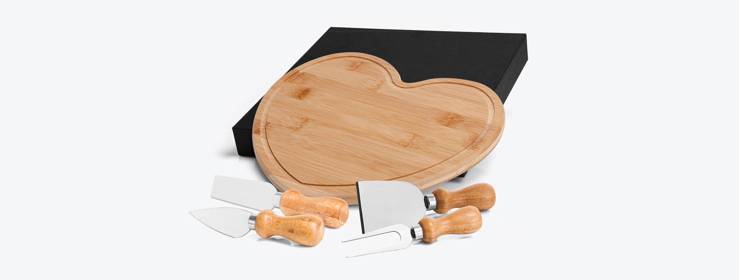 Kit queijo com tábua coração