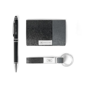 Kit Porta Cartões Chaveiro e Caneta Personalizado